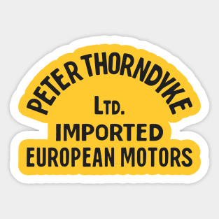 Peter Thorndyke - European Motors (Black on Yellow) Sticker